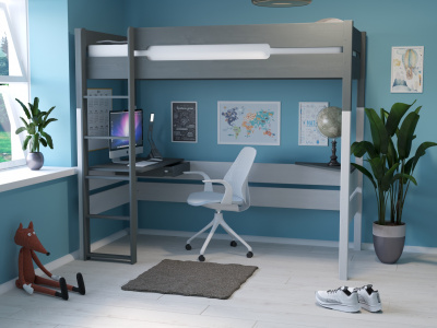 Кровать подростковая двухъярусная с рабочим местом