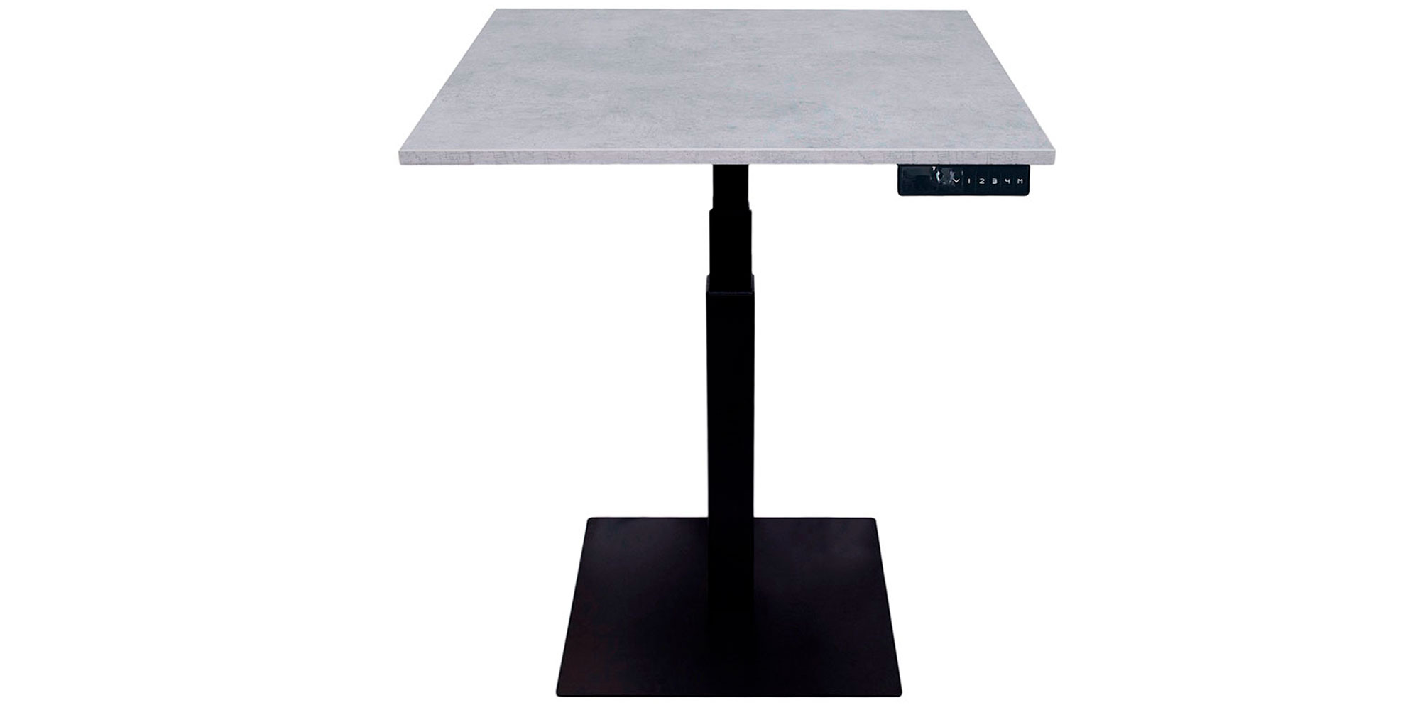 Стол регулируемый WellDesk Bar, черный, бетон чикаго светло-серый