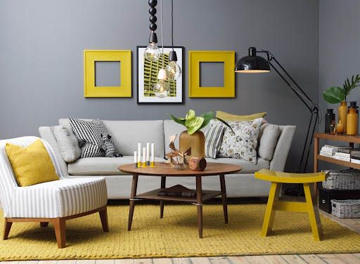 Как правильно сочетать желтый и серый цвета в дизайне интерьера?