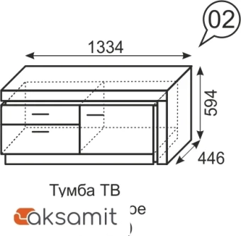 Тумба ТВ Люмен 2 белый снег глянец