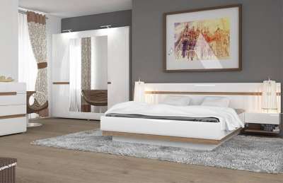 Спальня Линате модерн белый глянец